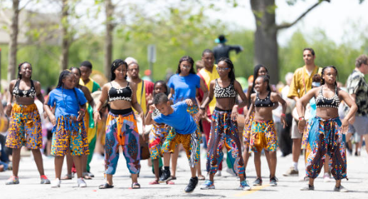 Cultural dance troupe performing