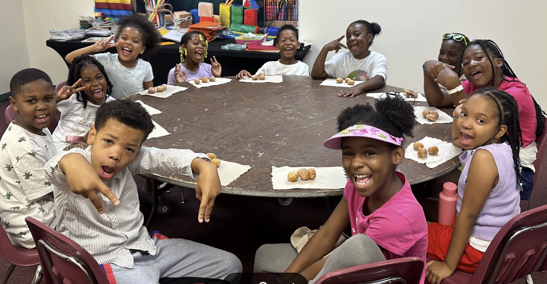 Young people together at snack time